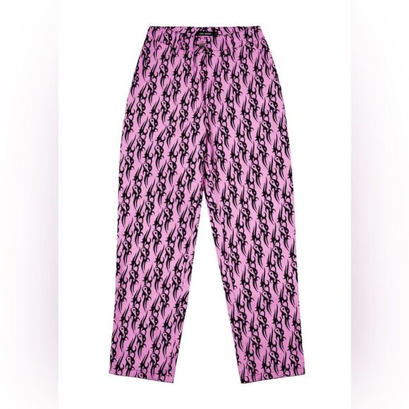 DollsKill Local Heroes Tribal Love Pink Straight Leg Pants Size Small - Picture 4 of 12